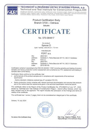 Type D steel spacers (in EN)