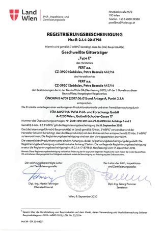 Type E AT reinforcement for concrete (in DE)